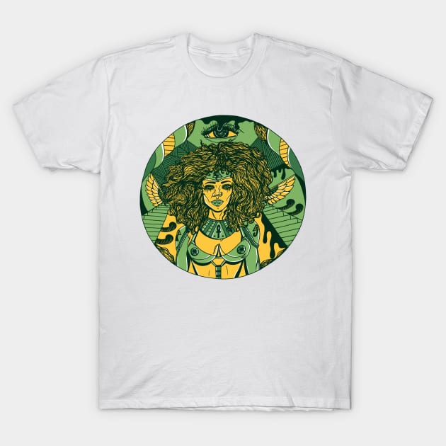 Forrest Green Kemet Warrior T-Shirt by kenallouis